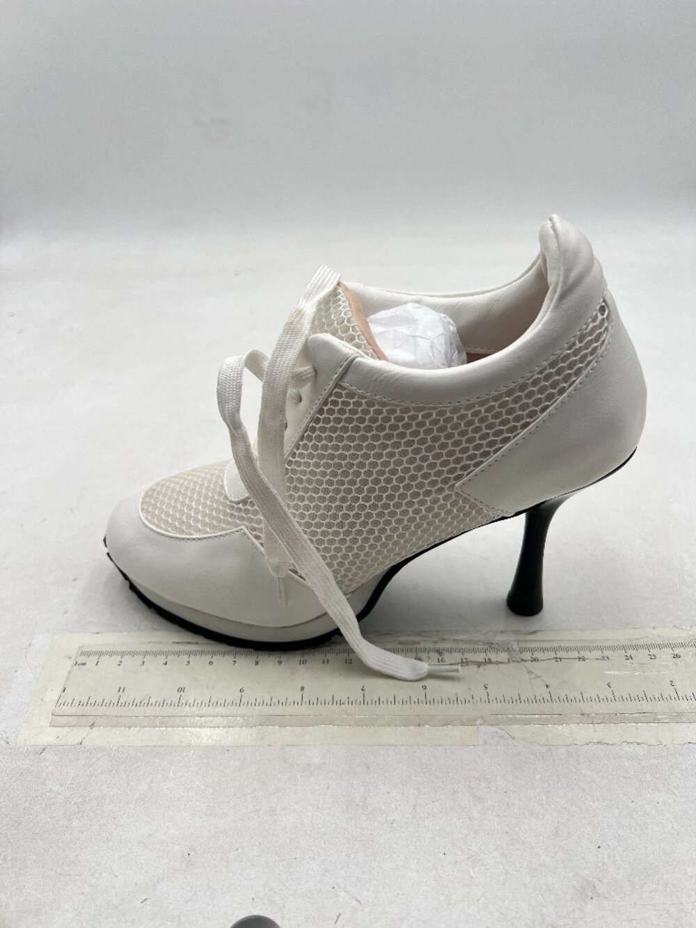 White Women Lace Up Mesh Pumps Round Toe Sneaker Chic Sporty Breathable Shoe